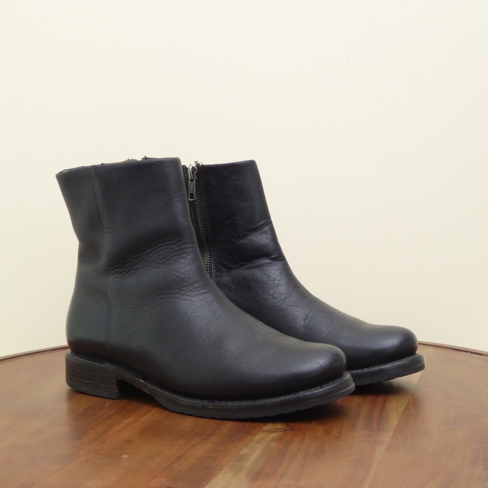 Frye Veronica Womens Ankle Boots Black Leather Side Zip FR40078 Size 8M